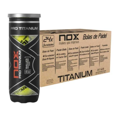 NOX Case of 24 cans of 3 PRO TITANIUM Padel Balls