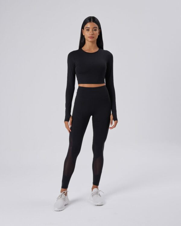 No-Va Athleisure True Strength Mesh Panelled cropped top (1)