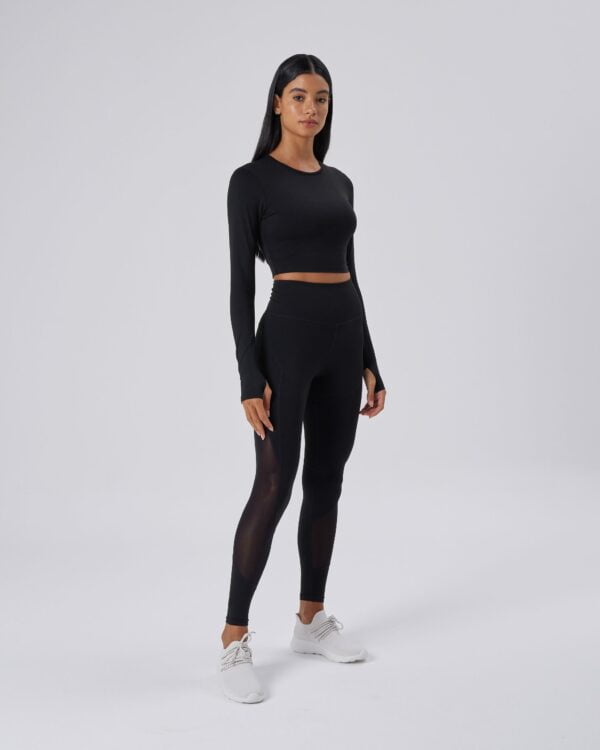 No-Va Athleisure True Strength Mesh Panelled cropped top (2)
