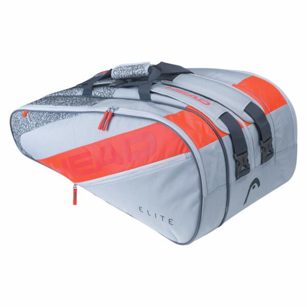 HEAD ELITE 12R MONSTERCOMBI TENNIS BAG - Grey/Orange - Padel Bags